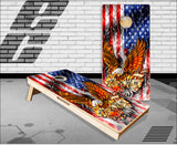 Firefighter Diamond Plate Eagle Cornhole Boards