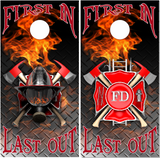 Firefighter First In Last Out UV Direct Print Cornhole Tops