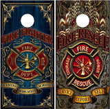 Firefighter Rescue UV Direct Print Cornhole Tops