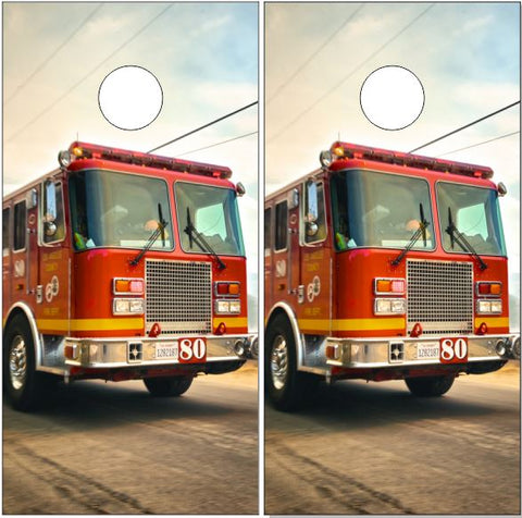 Firetruck UV Direct Print Cornhole Tops