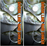 Fish Snook Line and Sinker UV Direct Print Cornhole Tops