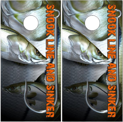 Fish Snook Line and Sinker UV Direct Print Cornhole Tops