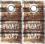 Float Your Boat Nautical Beach UV Direct Print Cornhole Tops