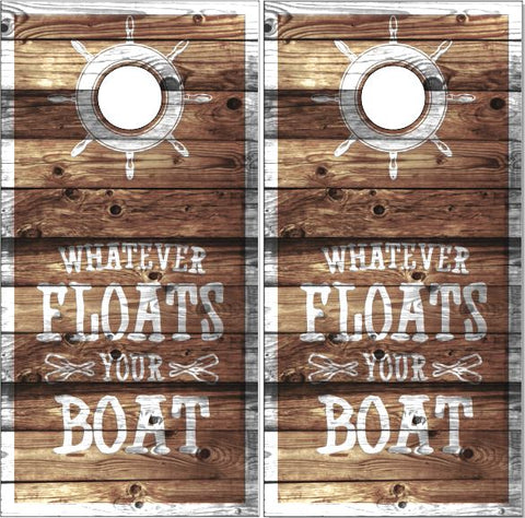 Float Your Boat Nautical Beach Cornhole Wrap