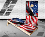 Flying Eagle American Flag Cornhole Boards