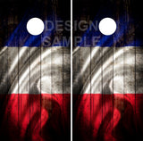 France Flag Wood Cornhole Tops