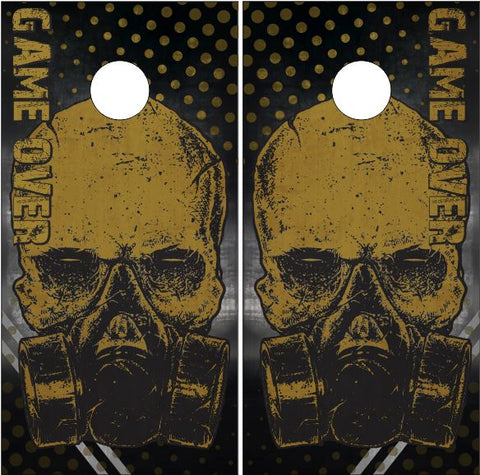 Game Over Skull Apocalypses UV Direct Print Cornhole Tops
