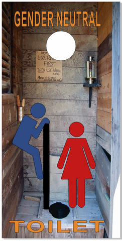 Gender neutral Outhouse Cornhole Wrap