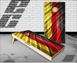 German Flag Wavy Weathered Wood Cornhole Boards