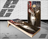 Ghost Buck Deer Head Wood Cornhole Boards