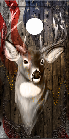 Ghost Buck Deer Head Wood UV Direct Print Cornhole Tops