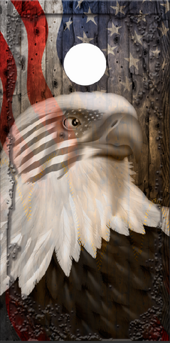 Ghost Eagle American Flag Wood UV Direct Print Cornhole Tops