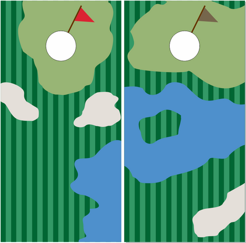 Golf Course Cornhole Wrap