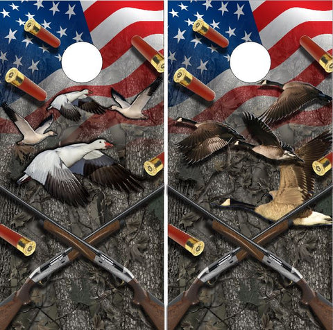 Goose Hunting Flag UV Direct Print Cornhole Tops