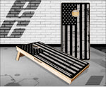 Gray Distressed American Flag Cornhole Boards