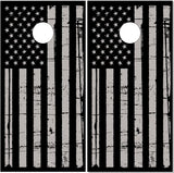 Gray Distressed American Flag UV Direct Print Cornhole Tops