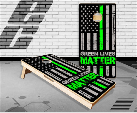 Green Lives Matter Flag Cornhole Boards