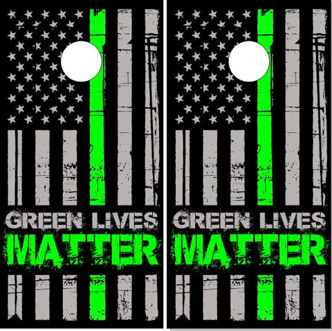 Green Lives Matter Flag UV Direct Print Cornhole Tops