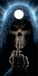Grim Reaper Middle Finger Cornhole Wrap
