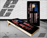 Grunge American Flag Cross 2 Cornhole Boards