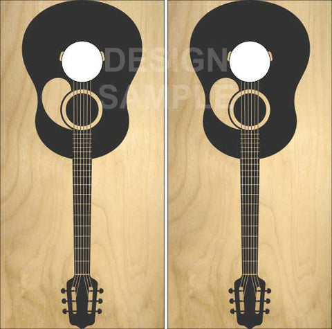 Guitar Wood Cornhole Wrap