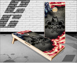 Gun Skull Flag Cornhole Boards
