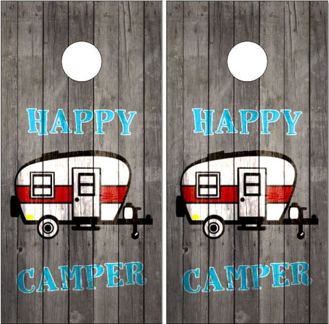Happy Camper Cornhole Wrap