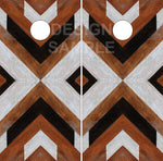 Herringbone Wood Rustic UV Direct Print Cornhole Tops