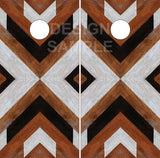 Herringbone Wood Rustic UV Direct Print Cornhole Tops