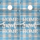 Home Sweet Home Plaid wood Cornhole Wrap