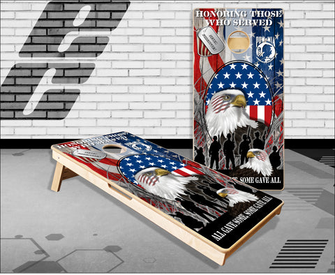 Honor Vets Patriotic Flag Cornhole Boards