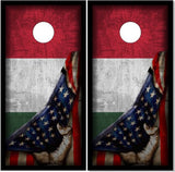 Hungarian Flag Pull UV Direct Print Cornhole Tops