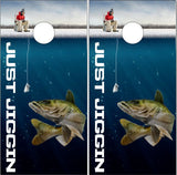 Ice Fishing Walleye UV Direct Print Cornhole Tops