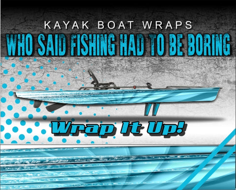 Ice Stripes Kayak Vinyl Wrap Kit Graphic Decal/Sticker 12ft and 14ft