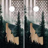 Idaho Flag Mountains Cornhole Wrap