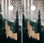 Idaho Flag Mountains UV Direct Print Cornhole Tops