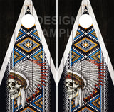 Indian Head Dress Skull Cornhole Wrap