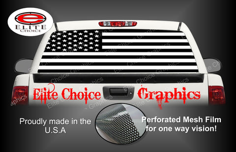 Infidel Black and White American Flag Rear Window Wrap