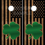 Irish American Flag Wood Cornhole Wrap