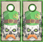 Irish Clover Shamrock Skull Cornhole Wrap