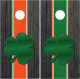 Irish Clover Wood Cornhole Wrap