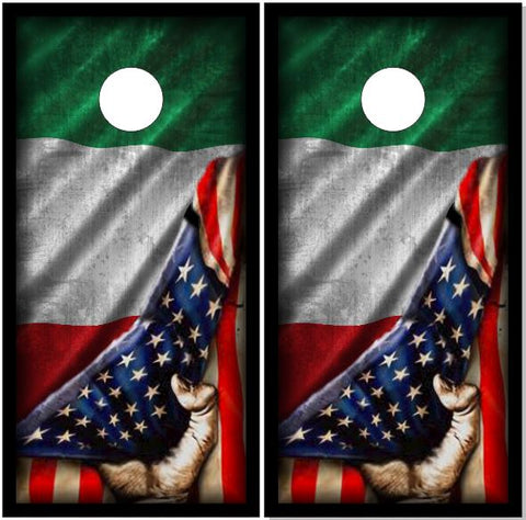 Italian Flag Pull Cornhole Wrap