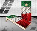 Italian Flag Weathered Wood Cornhole Boards