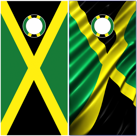 Jamaican Flag UV Direct Print Cornhole Tops