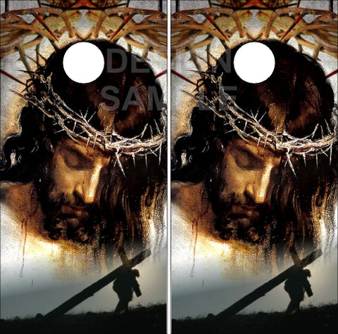 Jesus Christian Cross UV Direct Print Cornhole Tops