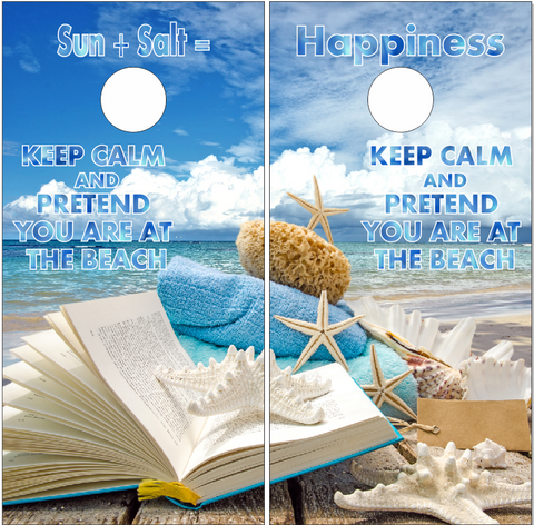 Keep Calm Beach Theme Book UV Direct Print Cornhole Tops