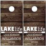 Lake Life Old Wood UV Direct Print Cornhole Tops