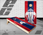 Laos Flag Wood Cornhole Boards