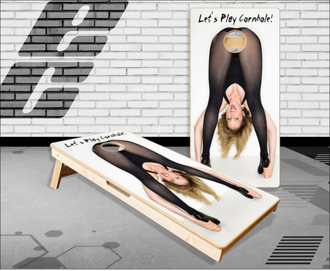 Lets Play Cornhole Girl Funny Cornhole Boards
