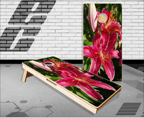 Lilly Flowers Cornhole Boards